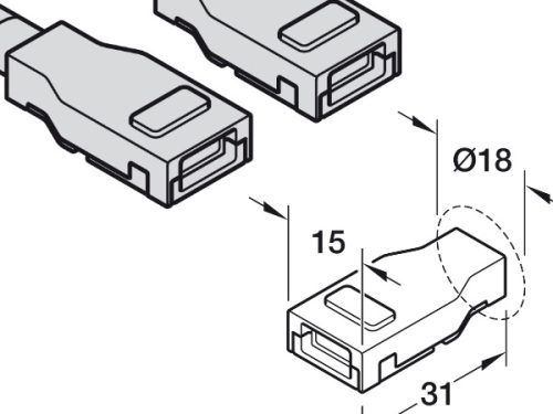 day noi loox5 cho dai den led hafele 833 89 204