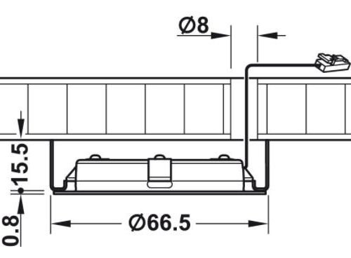 Kích thước của Đèn Led chiếu 24V Hafele 833.75.122