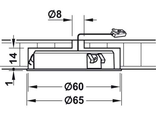 Kích thước của Đèn Led chiếu 3010 hệ 24V Hafele 833.75.040