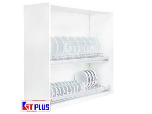 Giá bát cố định 2 tầng cao cấp, Inox mờ Kit Plus DK12C VIP.70