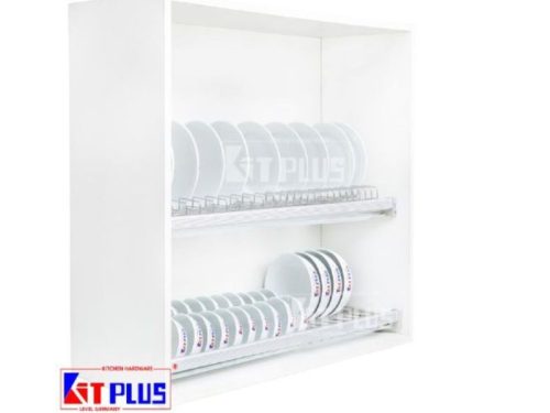 Giá bát cố định 2 tầng cao cấp, Inox mờ Kit Plus DK12C VIP.80