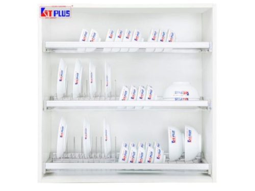 Giá bát cố định 3 tầng cao cấp, Inox mờ Kit Plus DK12B VIP.60