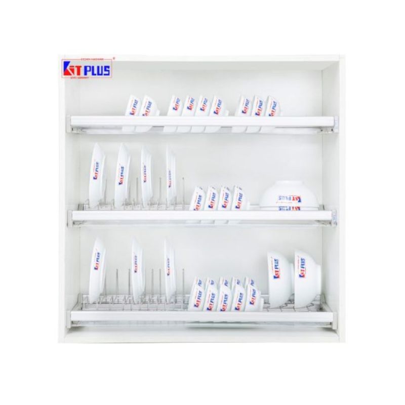 Giá bát cố định 3 tầng cao cấp, Inox mờ Kit Plus DK12B VIP.80 Giá bát cố định 3 tầng cao cấp, Inox mờ Kit Plus DK12B VIP.80