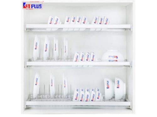 Giá bát cố định 3 tầng cao cấp, Inox mờ Kit Plus DK12B VIP.90