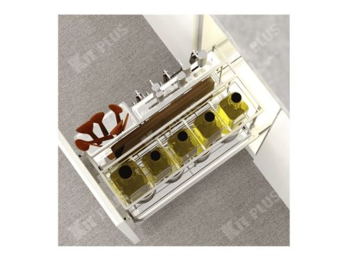 Giá dao thớt Inox nan vuông, ray giảm chấn Kit Plus DE 30T