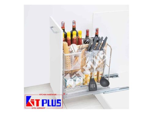 Giá dao thớt Inox nan vuông, ray giảm chấn Kit Plus DE 35T