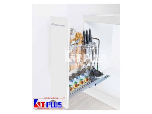 Giá dao thớt nan dẹt inox mờ, ray giảm chấn Kit Plus EC VIP.20
