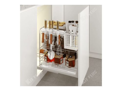 Giá dao thớt nan dẹt inox mờ, ray giảm chấn Kit Plus EC VIP.35 4 Giá dao thớt nan dẹt inox mờ, ray giảm chấn Kit Plus EC VIP.35