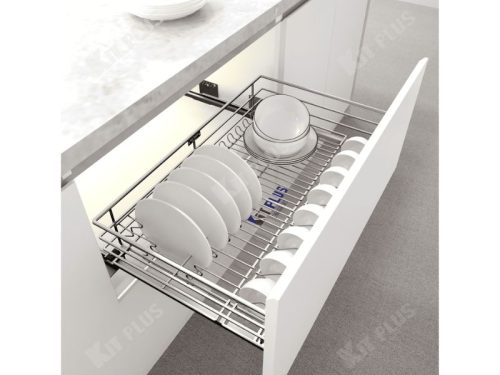 Giá xoong nồi, bát đĩa đa năng nan tròn Inox mờ Kit Plus DM90S