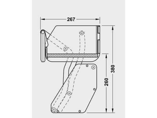 Kích thước của Kệ nâng hạ cho tủ bếp rộng 900mm, 1 khay, Hafele 504.68.915