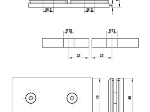Kích thước của Kẹp kính phòng tắm 180º Hafele 981.77.912