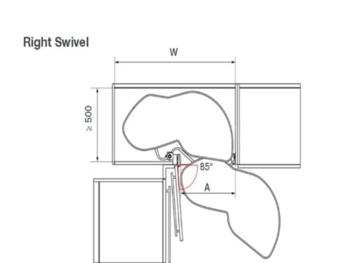 Bộ rổ góc Lemans II Hafele 541.32.670, màu Crom 3 Kích thước bộ rổ góc Lemans II Hafele 541.32.670 màu Crom