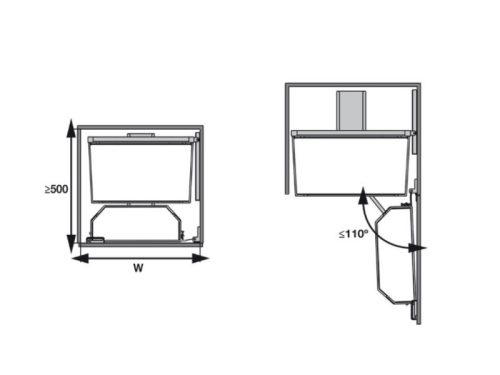 Kích thước của Tủ đồ khô 600mm Tandem Pantry Hafele 545.94.650