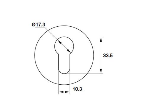 Kích thước của Nắp chụp ruột khóa Hafele 900.52.775