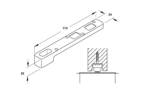Phụ kiện cho bản lề sàn Hafele 932.79.090 3 Kích thước của Phụ kiện cho bản lề sàn Hafele 932.79.090