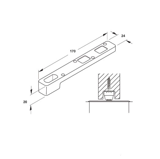 Kích thước của Phụ kiện cho bản lề sàn Hafele 932.79.090 Kích thước của Phụ kiện cho bản lề sàn Hafele 932.79.090