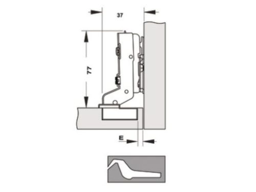 Bản lề Cucina Legato 334.00.066 mạ niken, đen