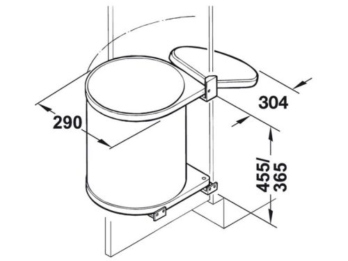 Thùng rác gắn cửa màu trắng Hafele 502.12.729 15L 3 phu kien nha bep 502 12 729 1