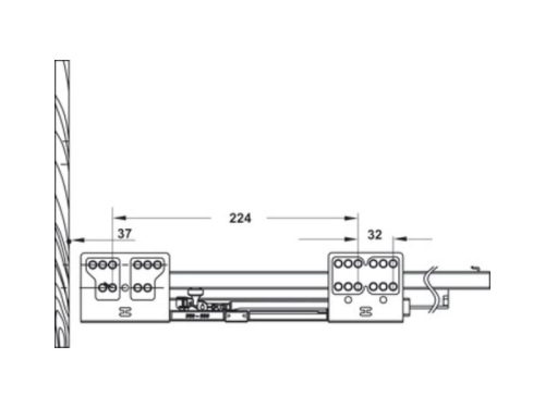 Ray hộp Hafele 552.79.085 Alto B199 500mm, trắng, nắp kim loại