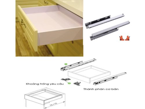 Ray âm giảm chấn cao cấp mở toàn phần Faster FS728CFH.400