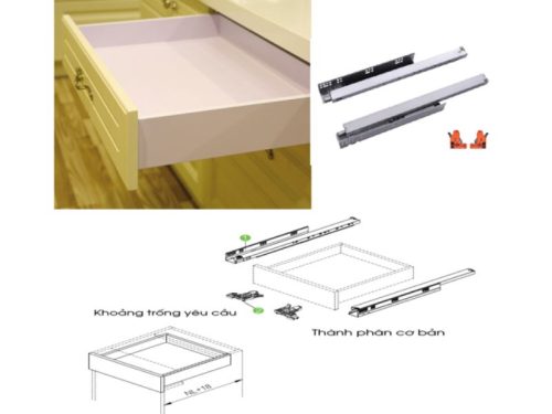 Ray âm giảm chấn cao cấp mở toàn phần Faster FS728CFH.450