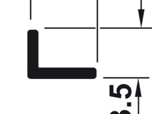 Kích thước của Ray trượt trên dài 3000 mm Hafele 940.42.930