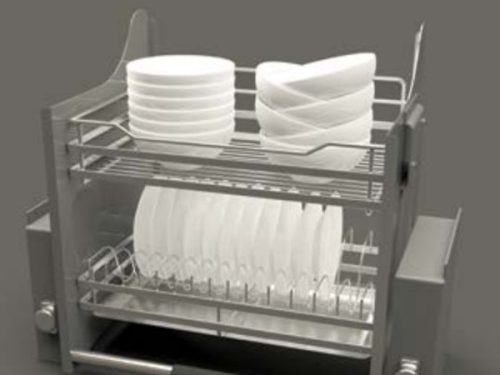 Rổ bát đĩa di động Cucina Lento 504.76.137 800mm Inox 304/ Xám