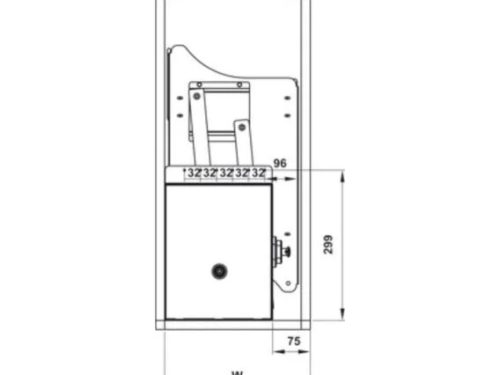 Kích thước của Rổ bát đĩa di động lướt dẹt Lento Hafele 504.76.018 Inox 304