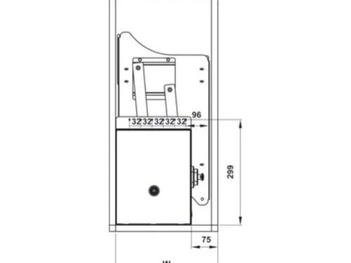 Kích thước của Rổ bát đĩa di động lướt dẹt Lento Hafele 504.76.214 mạ chrome