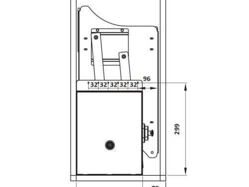 Kích thước của Rổ bát đĩa di động lướt tròn Lento Hafele 504.76.004 Inox 304