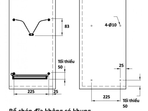 Kích thước của Rổ bát đĩa không khung Presto Hafele 544.40.028 Inox 304