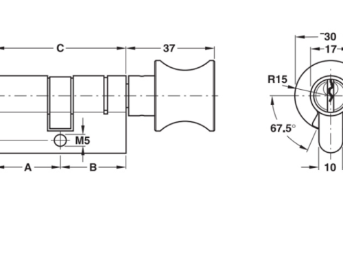 Ruột khóa 1 đầu chìa, 1 đầu vặn Hafele 916.08.183, 71mm Đồng thau