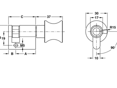 Ruột khóa 1 đầu vặn Hafele 916.08.853, 45,5mm Đồng thau