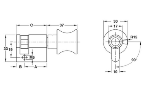 Ruột khóa 1 đầu vặn Hafele 916.96.217, 45mm Đồng thau
