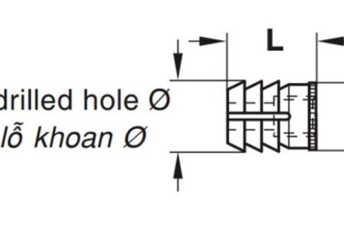 Kích thước của Tắc kê thân ốc liên kết Hafele 039.32.050
