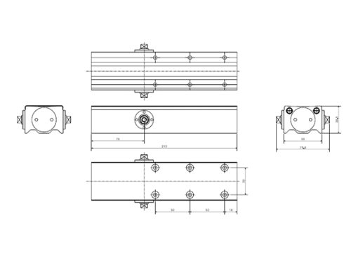 Kích thước của Tay đẩy hỏi cùi chỏ 100Kg EN2-5 Hafele 931.77.139