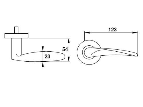 Kích thước của Tay nắm gạt cửa vệ sinh Hafele 903.98.142