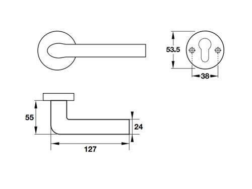 Tay nắm gạt Hafele 903.99.793 3 Kích thước của Tay nắm gạt Hafele 903.99.793