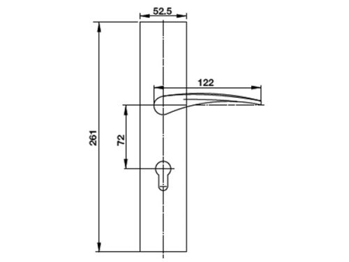 Tay nắm gạt mở trái C/C 72mm Hafele 903.99.322 3 Kích thước của Tay nắm gạt mở trái C/C 72mm Hafele 903.99.322