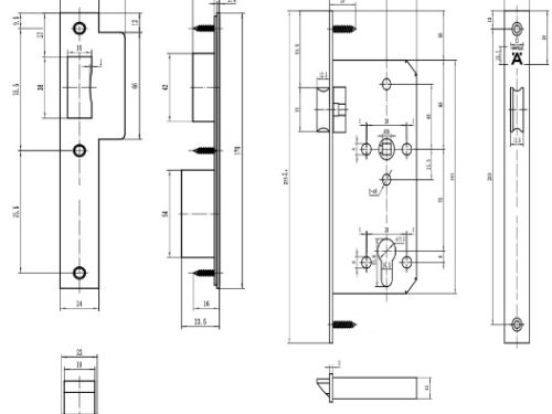 Thân khóa lưỡi gà C/C 72mm Hafele 911.25.101 3 Kích thước của Thân khóa lưỡi gà C/C 72mm Hafele 911.25.101