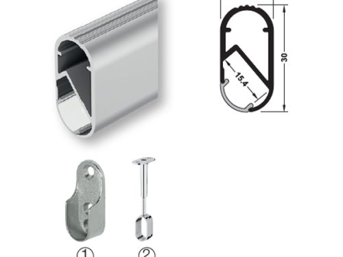 Thanh treo quần áo đầu Oval Hafele 833.72.790