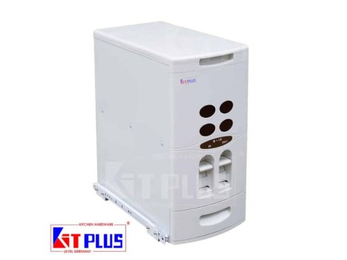 Thùng gạo âm tủ 2 nút ấn thông minh Kit Plus DB.18