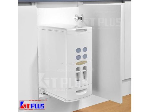 Thùng gạo âm tủ 2 nút ấn thông minh Kit Plus DB.18