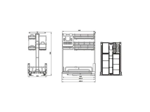Bộ rổ gia vị dao thớt Hafele Omero 595.00.804 350mm