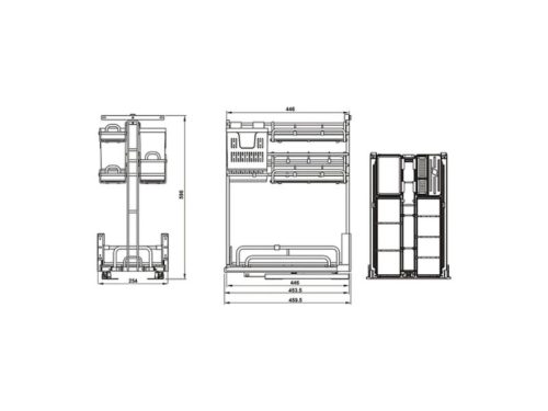 Bộ rổ gia vị dao thớt Hafele Omero 595.00.806 450mm