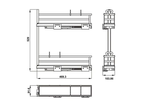 Bộ rổ gia vị Hafele Omero 549.20.891 200mm (trái) 5 Bộ rổ gia vị Hafele Omero 549.20.891 200mm (trái)