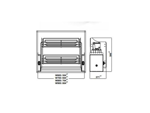 Bộ rổ nâng hạ Hafele Oria 504.76.704 600mm