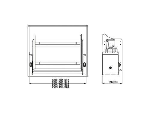 Bộ rổ nâng hạ Hafele Orio 504.76.815 700mm