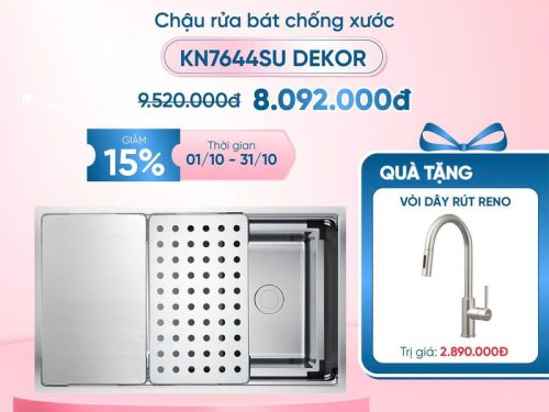 Khuyến mãi chậu rửa bát Workstation Undermount Sink KN7644SU Dekor
