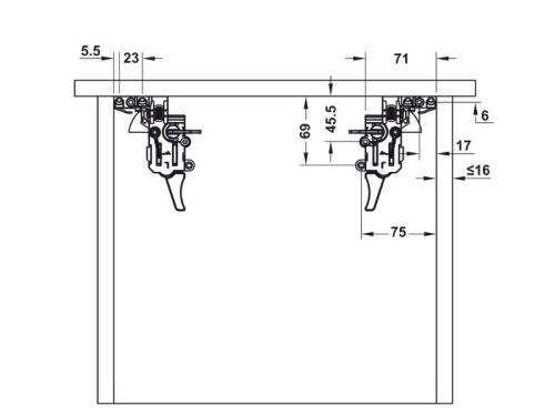 Thiết kế của Ray âm giảm chấn toàn phần Hafele 433.32.075